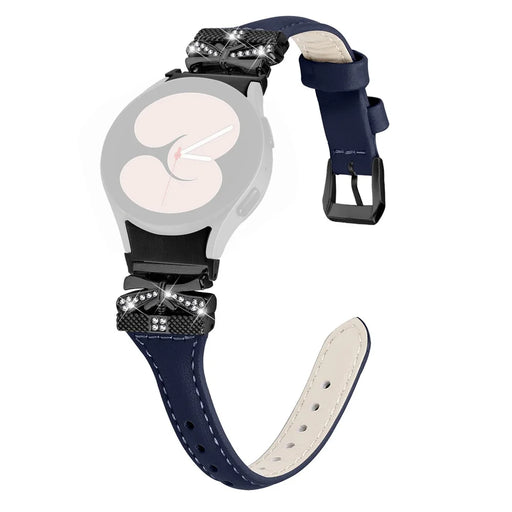Black Buckle Strap for Samsung Galaxy Watch4  /  Watch5  /  Watch4 Classic  /  Watch4 Active  /  Watch5 Active Watchband with Butterfly Connector - Dark Blue - 1
