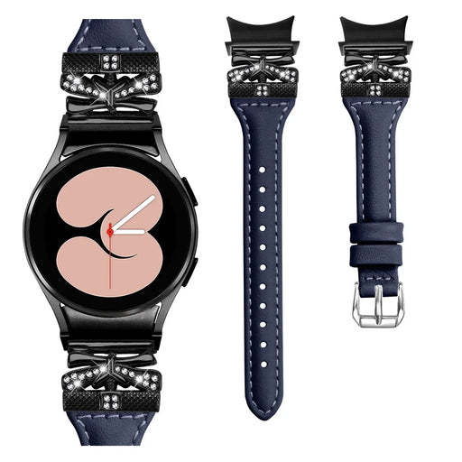 Black Buckle Strap for Samsung Galaxy Watch4  /  Watch5  /  Watch4 Classic  /  Watch4 Active  /  Watch5 Active Watchband with Butterfly Connector - Dark Blue - 2