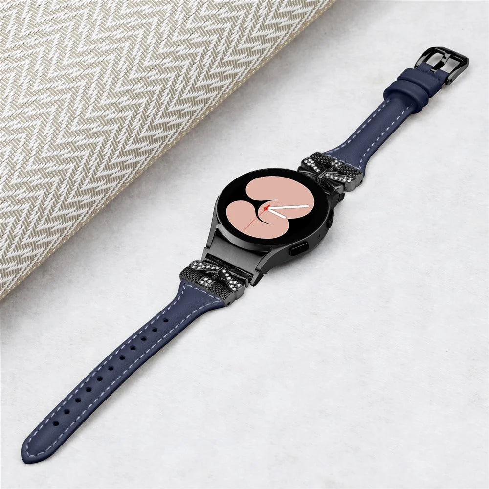 Black Buckle Strap for Samsung Galaxy Watch4  /  Watch5  /  Watch4 Classic  /  Watch4 Active  /  Watch5 Active Watchband with Butterfly Connector - Dark Blue - 4
