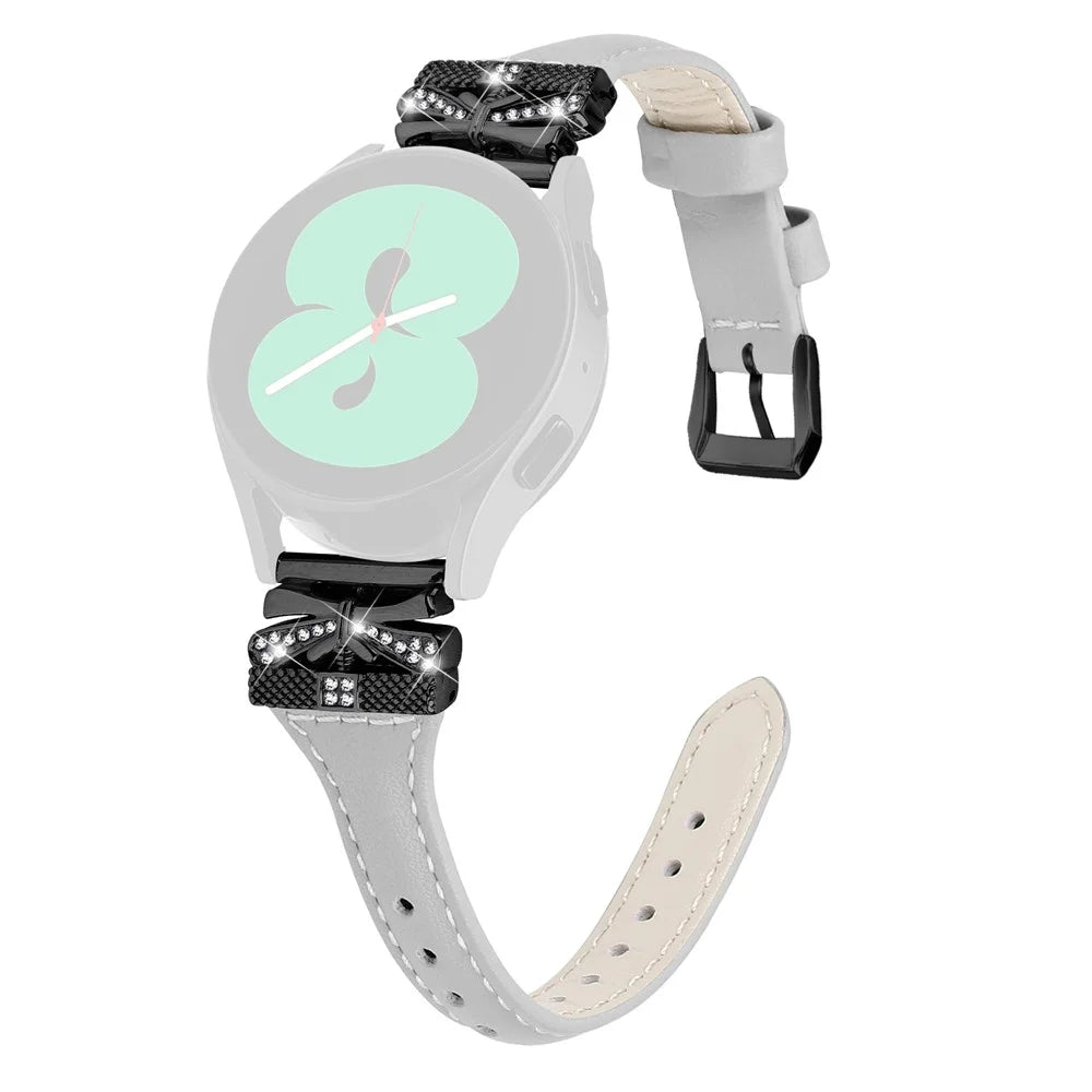 For Samsung Galaxy Watch3 41mm / Watch FE 40mm / Watch4 / Watch5 / Watch4 Classic / Watch5 Active Watchband Black Buckle 20mm - Grey - 1