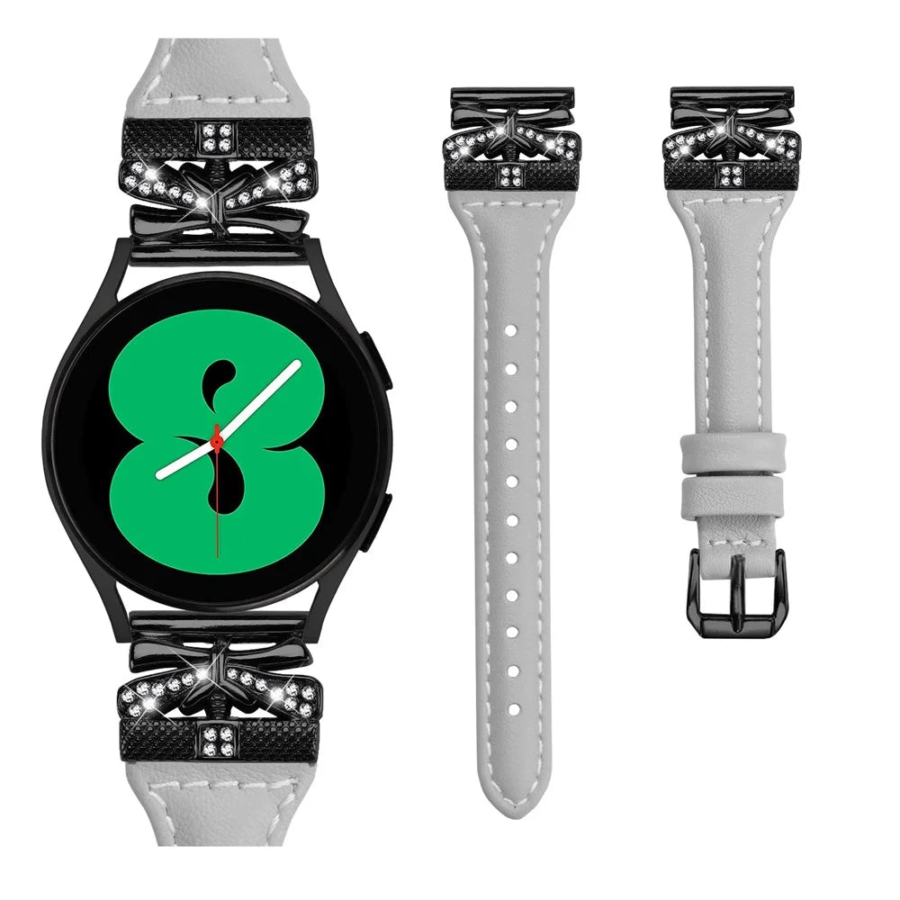 For Samsung Galaxy Watch3 41mm / Watch FE 40mm / Watch4 / Watch5 / Watch4 Classic / Watch5 Active Watchband Black Buckle 20mm - Grey - 2