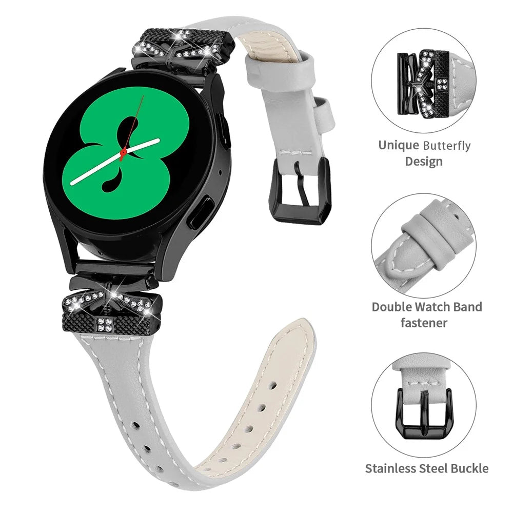 For Samsung Galaxy Watch3 41mm / Watch FE 40mm / Watch4 / Watch5 / Watch4 Classic / Watch5 Active Watchband Black Buckle 20mm - Grey - 3