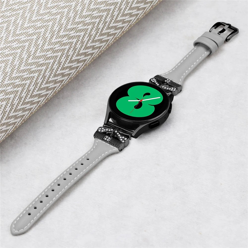 For Samsung Galaxy Watch3 41mm / Watch FE 40mm / Watch4 / Watch5 / Watch4 Classic / Watch5 Active Watchband Black Buckle 20mm - Grey - 4