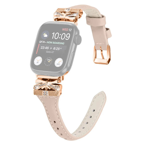 Rose Gold Buckle Watchband for Apple Watch Ultra 3 2 1 49mm / Series 11 10 46mm / 9 8 7 45mm / SE3 SE2 SE 6 5 4 44mm / 3 2 1 42mm - Apricot - 1