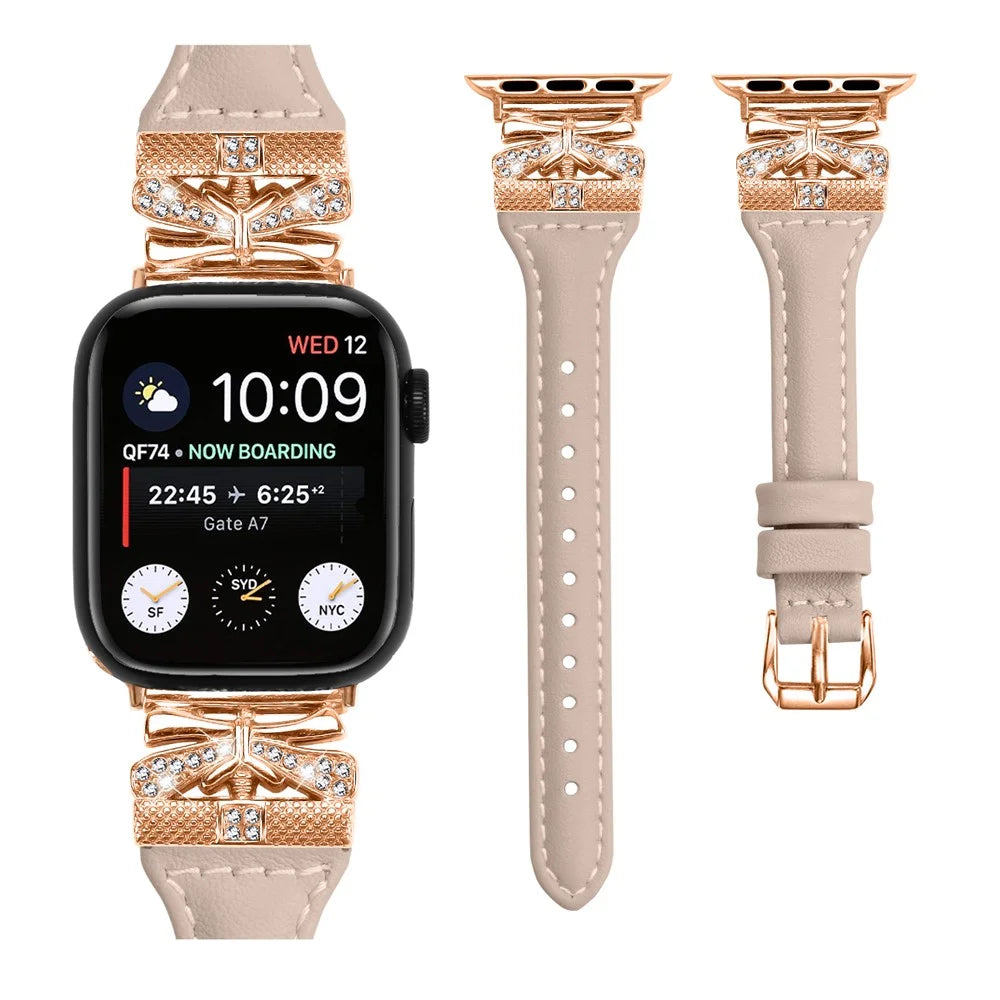 Rose Gold Buckle Watchband for Apple Watch Ultra 3 2 1 49mm / Series 11 10 46mm / 9 8 7 45mm / SE3 SE2 SE 6 5 4 44mm / 3 2 1 42mm - Apricot - 2