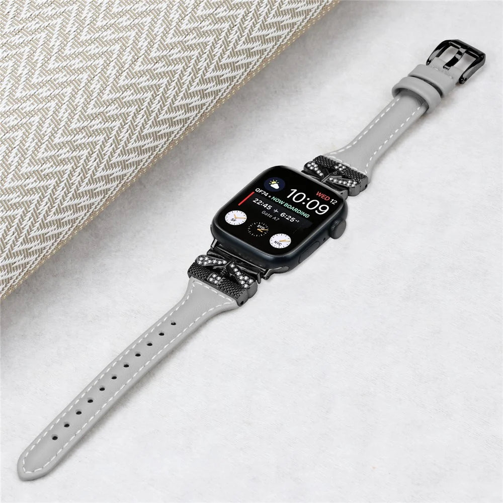 Watchband for Apple Watch Series 11 10 42mm / 9 8 7 41mm / SE3 SE2 SE 6 5 4 40mm / 3 2 1 38mm Black Buckle Watch Strap - Grey - 4