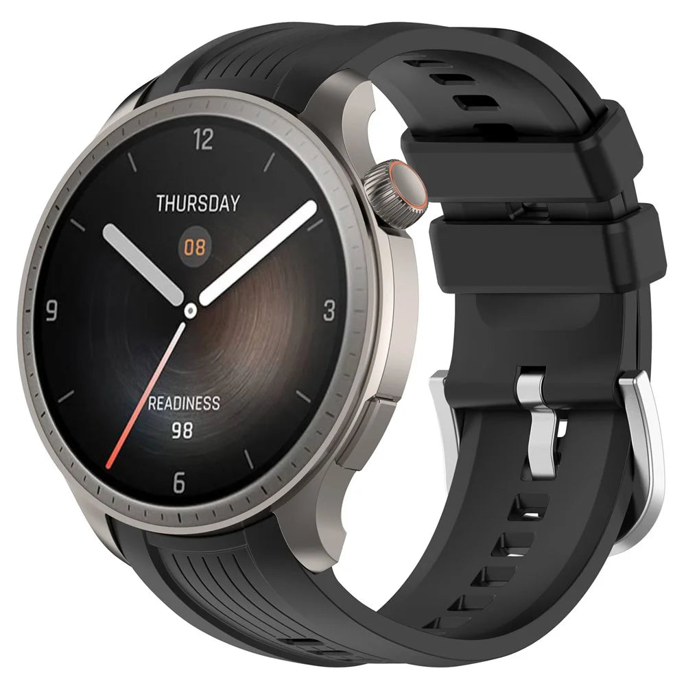 For Huami Amazfit Balance (A2286) Watch Band Silicone Replacement Wrist Straps - Black - 2