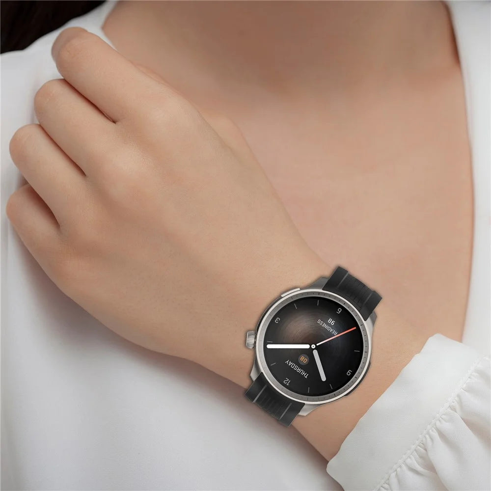 For Huami Amazfit Balance (A2286) Watch Band Silicone Replacement Wrist Straps - Black - 6