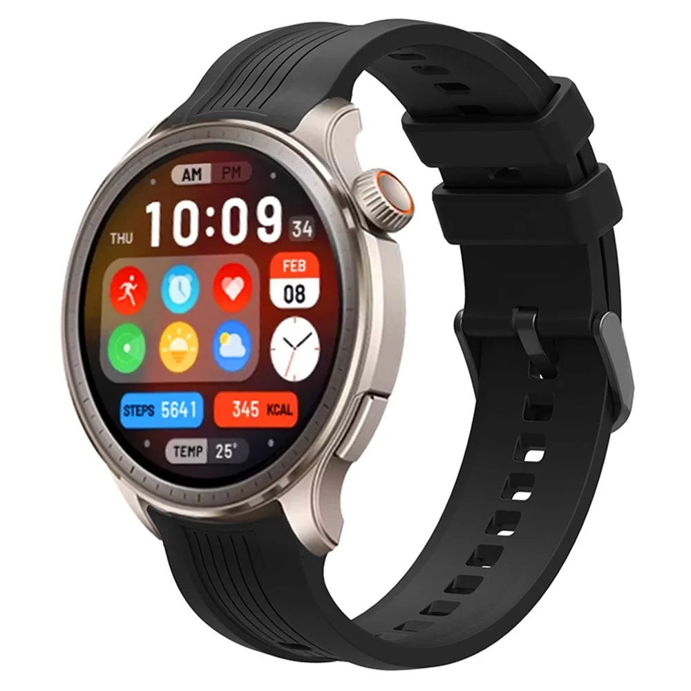 For Huami Amazfit Balance (A2286) Silicone Strap Wrist Watch Band with Watch Frame Cover - Black - 4