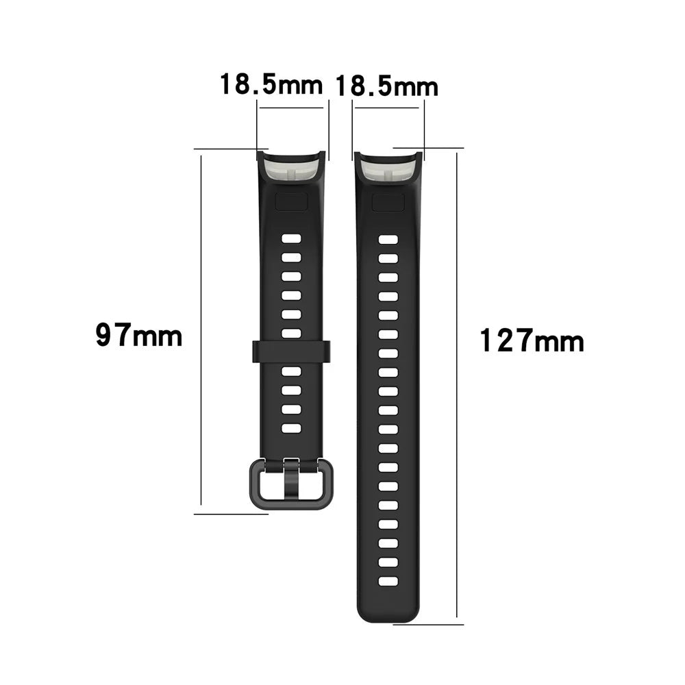 For Huawei Watch Band 4 (ADS-B29) Strap Replacement Adjustable Silicone Watch Band - White - 4