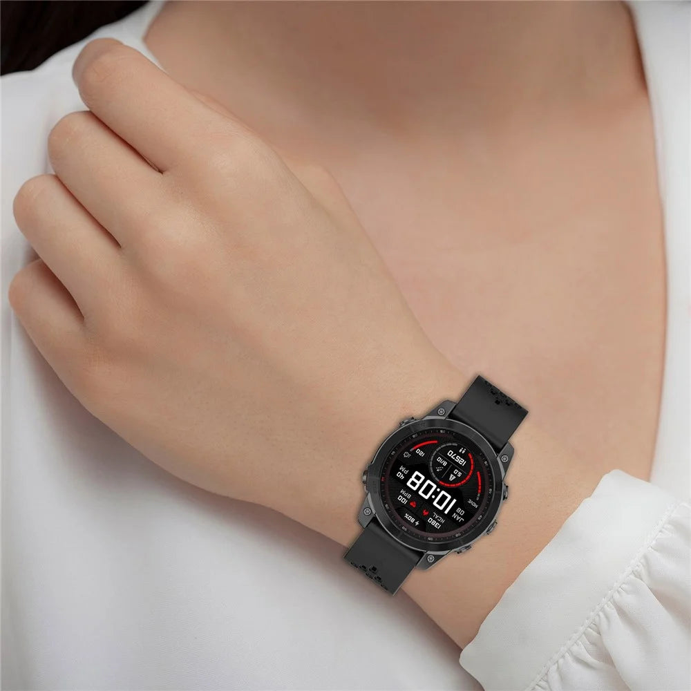 For Garmin Fenix 7 / Forerunner 965 / 955 / 945 / 935 Watch Band 22mm Silicone Breathable Wristband - Black - 4