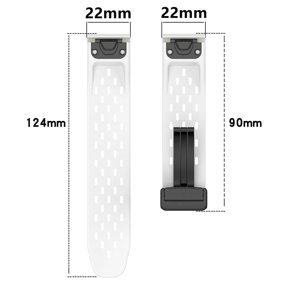 For Garmin Fenix 7 / Forerunner 965 / 955 / 945 / 935 Watch Band 22mm Silicone Breathable Wristband - Black - 6