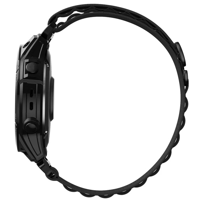 For Garmin Fenix 7X / 7X Solar / Tactix 7 Pro Nylon Watch Band Adjustable 26mm Quick Release Wrist Strap - Black - 4