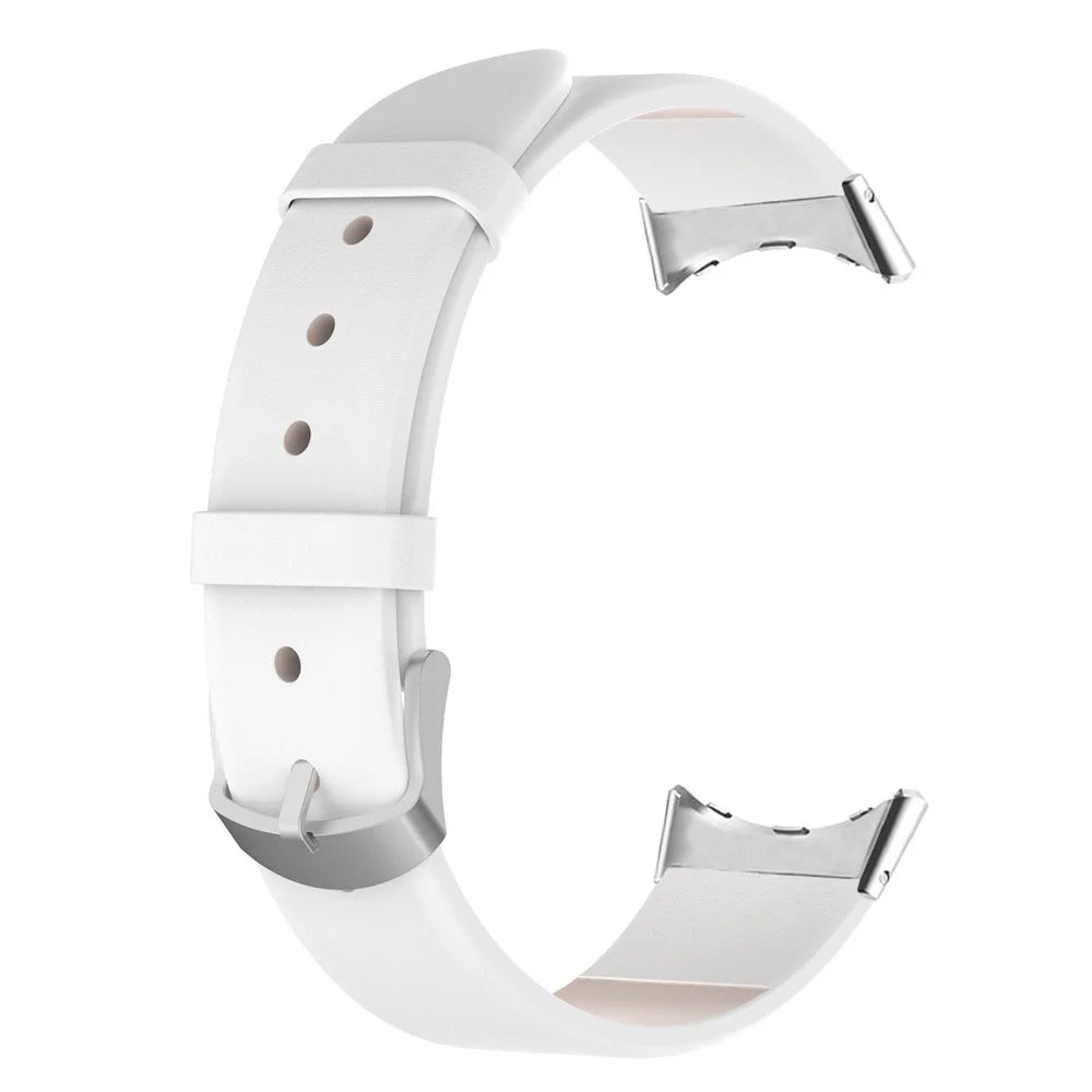 For Google Pixel Watch 4 41mm / Watch 3 41mm / Watch 2 / Watch PU Leather Watch Strap Quick Release Watch Band - White - 2
