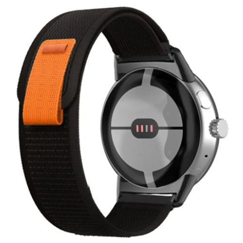For Google Pixel Watch 4 41mm / Watch 3 41mm / Watch 2 / Watch Nylon Watch Band Adjustable Quick Release Wrist Strap - Black - 1