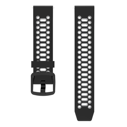 For Coros Pace 2 / Garmin vivoactive 5 / GarminActive 5 / Venu Sq 2 Dual Color Watch Strap 20mm Silicone Watchband - Black / Grey - 1