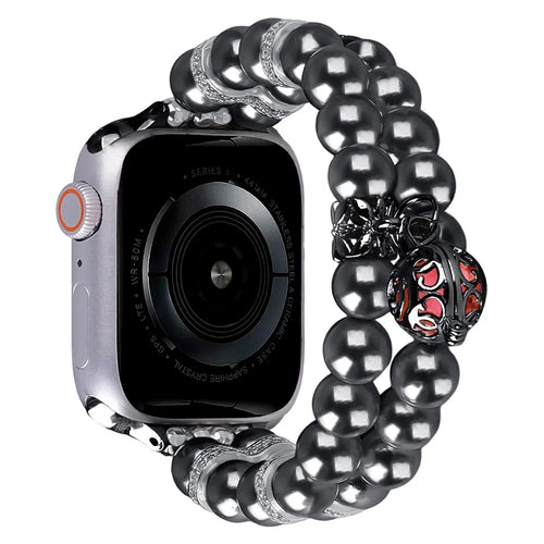Watch Strap for Apple Watch Series 11 10 42mm / 9 8 7 41mm / SE3 SE2 SE 6 5 4 40mm / 3 2 1 38mm Beads Wrist Band - Grey - 1