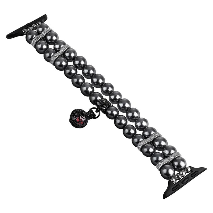 Watch Strap for Apple Watch Series 11 10 42mm / 9 8 7 41mm / SE3 SE2 SE 6 5 4 40mm / 3 2 1 38mm Beads Wrist Band - Grey - 2