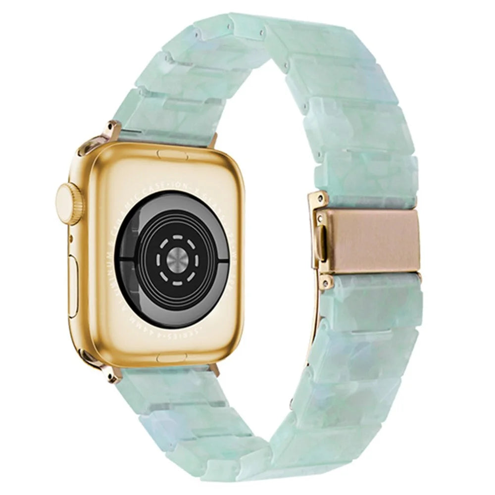 Watch Strap for Apple Watch Series 11 10 42mm / 9 8 7 41mm / SE3 SE2 SE 6 5 4 40mm / 3 2 1 38mm Resin Watch Band Bracelet - Green - 1