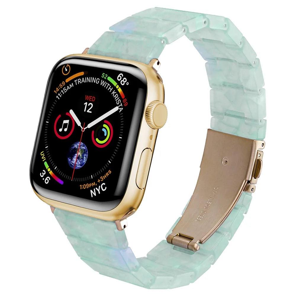 Watch Strap for Apple Watch Series 11 10 42mm / 9 8 7 41mm / SE3 SE2 SE 6 5 4 40mm / 3 2 1 38mm Resin Watch Band Bracelet - Green - 2