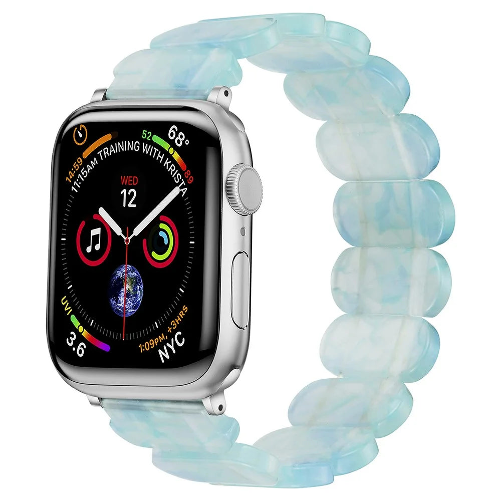 Watch Band for Apple Watch Ultra 3 2 1 49mm / Series 11 10 46mm / 9 8 7 45mm / SE3 SE2 SE 6 5 4 44mm / 3 2 1 42mm Elastic Resin Strap - Green - 2