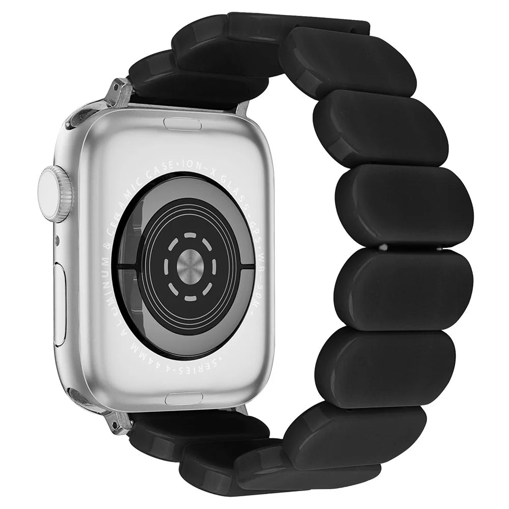 Watch Strap for Apple Watch Series 11 10 42mm / 9 8 7 41mm / SE3 SE2 SE 6 5 4 40mm / 3 2 1 38mm Elastic Band Bracelet - Black - 1