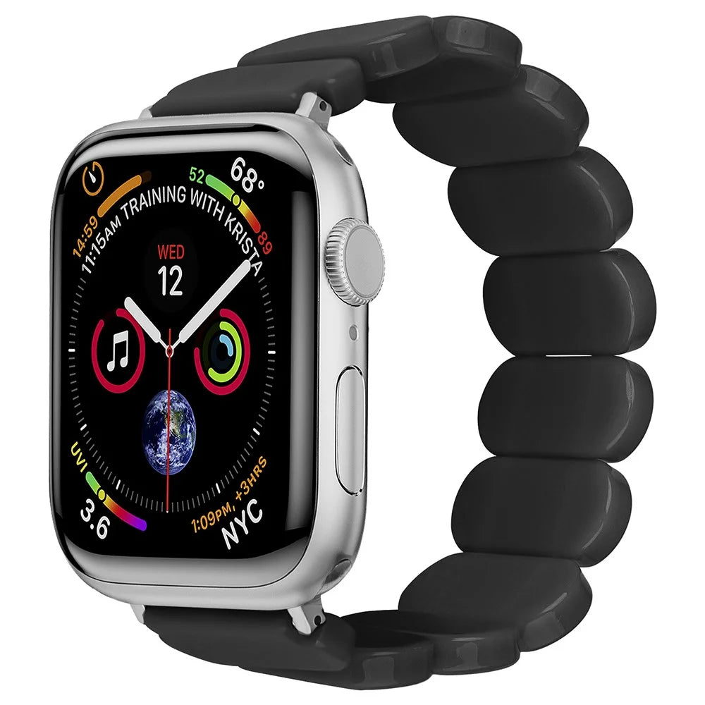 Watch Strap for Apple Watch Series 11 10 42mm / 9 8 7 41mm / SE3 SE2 SE 6 5 4 40mm / 3 2 1 38mm Elastic Band Bracelet - Black - 2