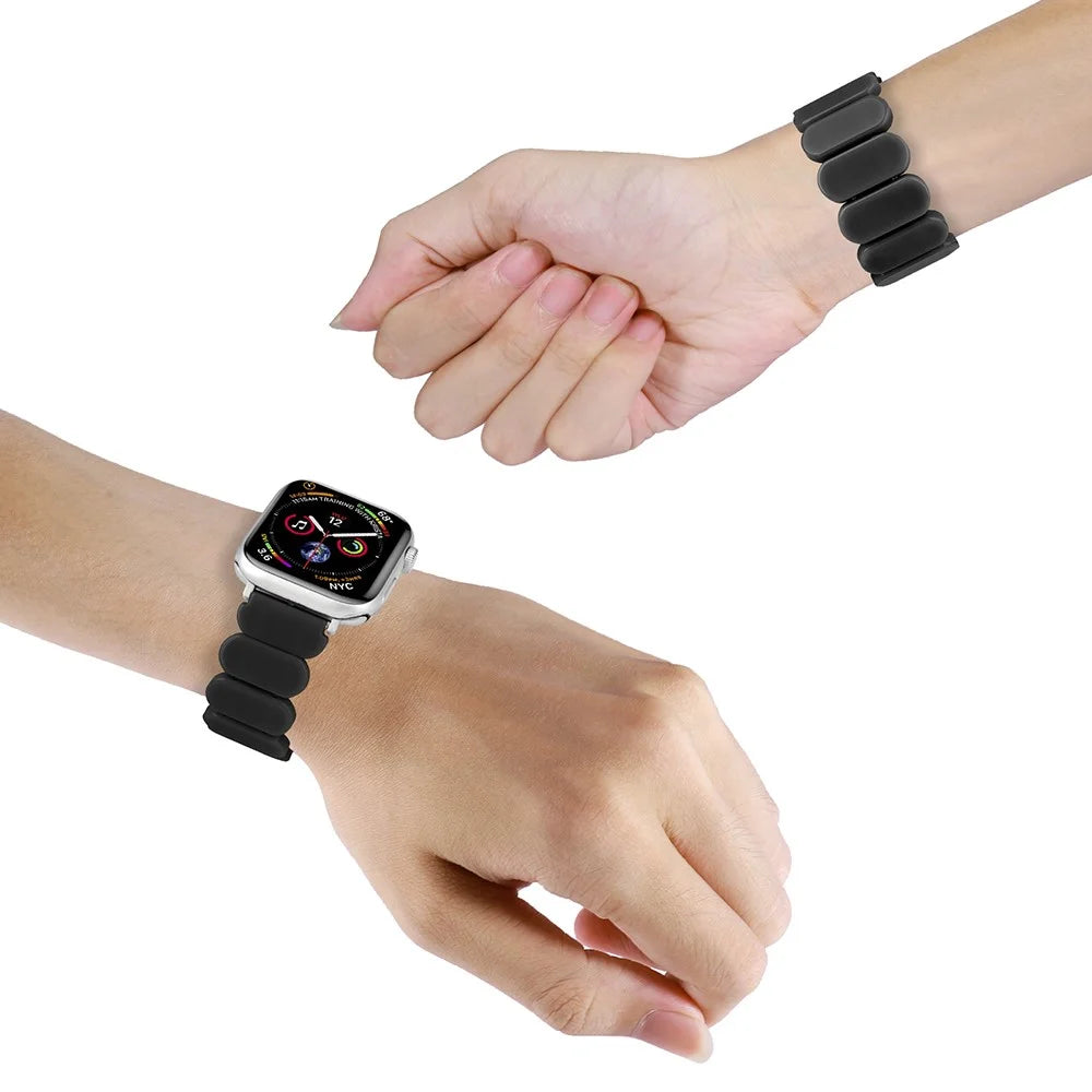 Watch Strap for Apple Watch Series 11 10 42mm / 9 8 7 41mm / SE3 SE2 SE 6 5 4 40mm / 3 2 1 38mm Elastic Band Bracelet - Black - 3