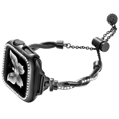Watch Strap for Apple Watch Series 11 10 42mm / 9 8 7 41mm / SE3 SE2 SE 6 5 4 40mm / 3 2 1 38mm Watch Band Metal Wrist Strap - Black - 1