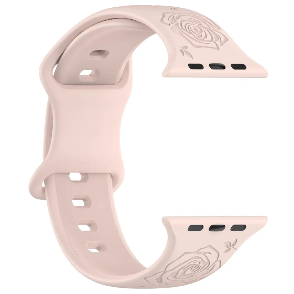 Watch Strap for Apple Watch Series 11 10 42mm / 9 8 7 41mm / SE3 SE2 SE 6 5 4 40mm / 3 2 1 38mm Silicone Watch Band - Light Pink - 3