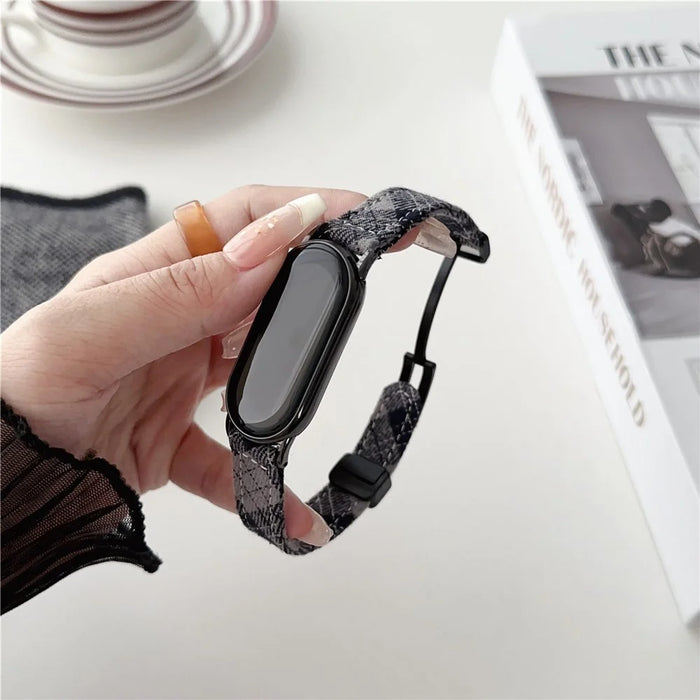For Xiaomi Smart Band 9 NFC / 9 / 8 NFC / 8 Smartwatch Strap Adjustable Canvas Watch Band - Black - 2