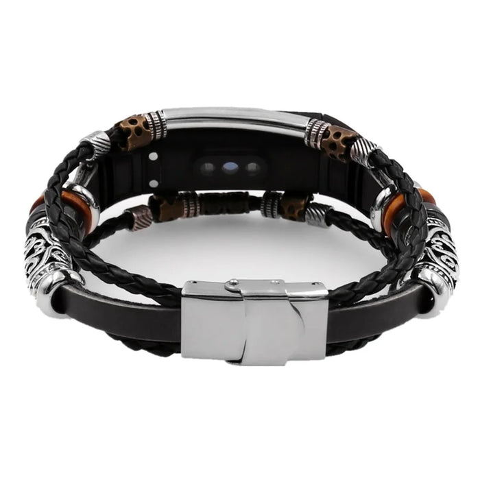 For Honor Band 4 / 5 Wrist Band Vintage Watch Beaded Bracelet - Black - 4