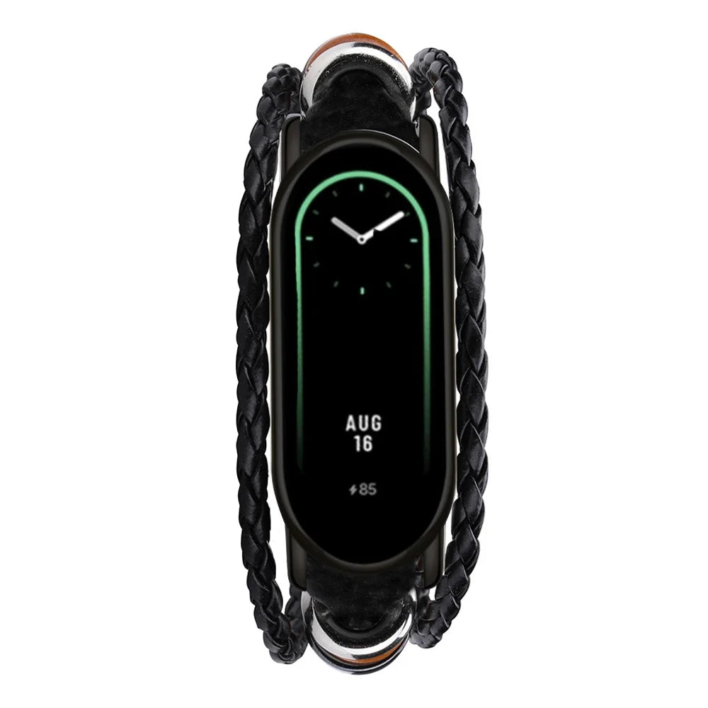 For Xiaomi Smart Band 9 NFC / 9 / 8 NFC / 8 Watch Bands Ethnic Style Beaded Retro Strap with Connector - Black - 3