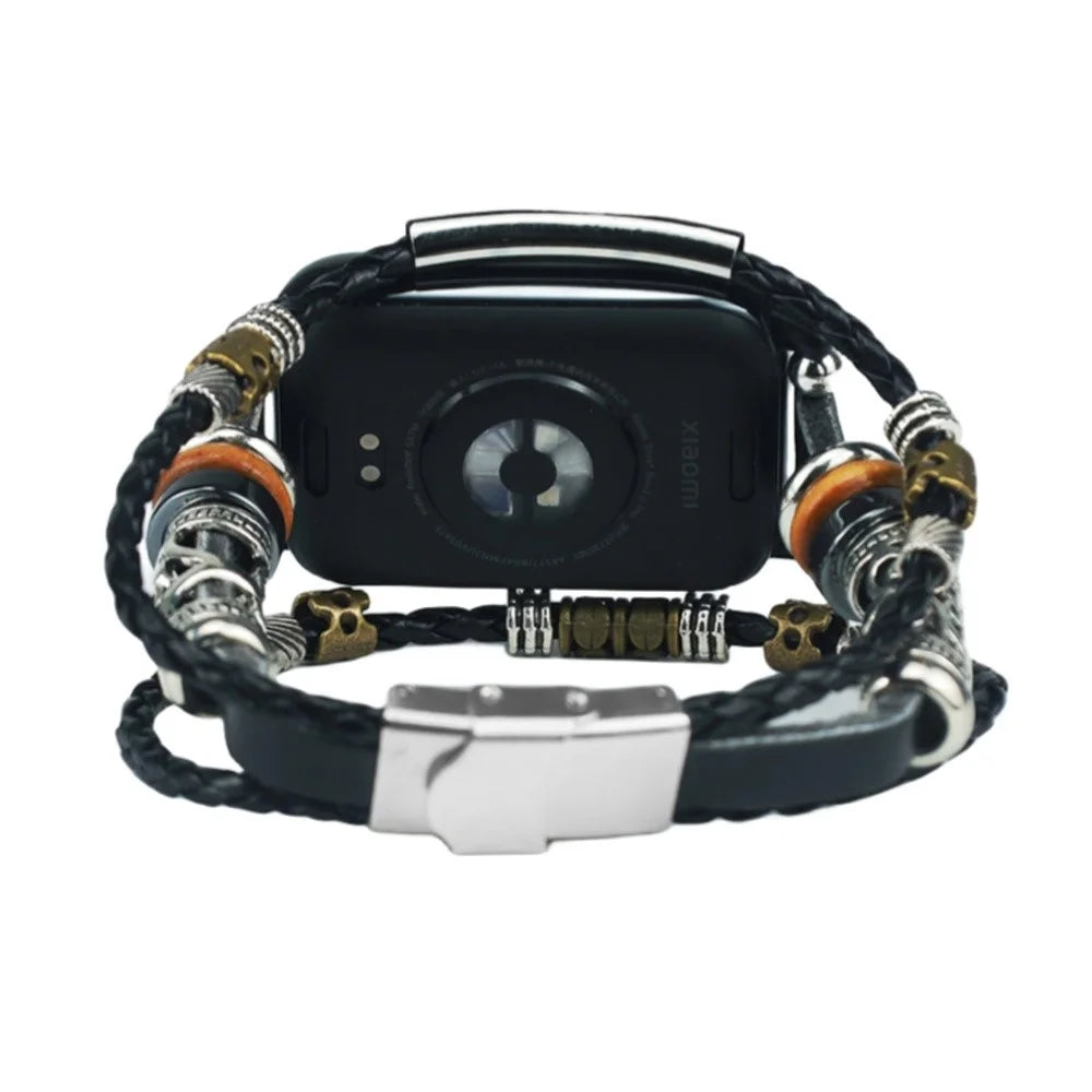 For Xiaomi Smart Band 10 Pro / 9 Pro / 8 Pro / Redmi Watch 6 / 5 / 4 Watch Band Retro Ethnic Style Beads Watch Strap Bracelet - Black - 3