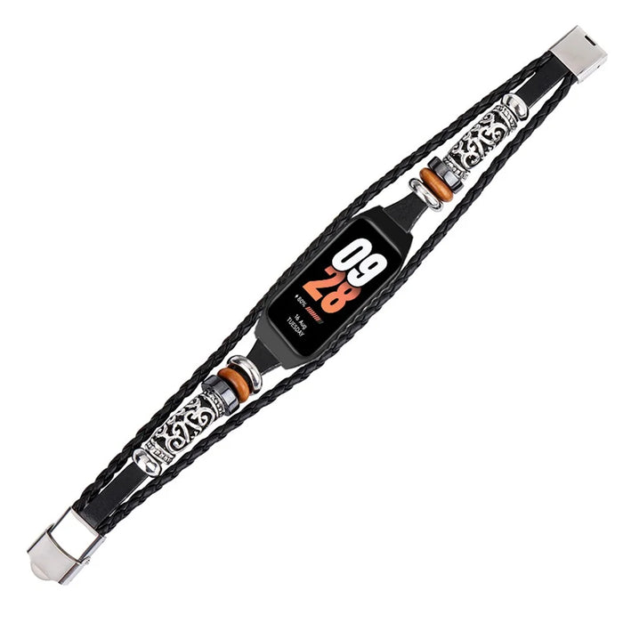 For Xiaomi Smart Band 8 Active Beads Watch Strap Ethnic DIY Watch Band Replacement - Black - 2