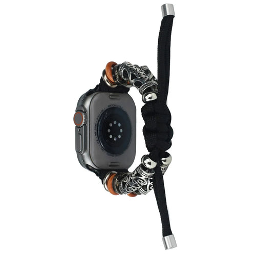 Watch Strap for Apple Watch Series 11 10 42mm / 9 8 7 41mm / SE3 SE2 SE 6 5 4 40mm / 3 2 1 38mm Rope Watch Strap Beads Wrist Band - Black - 1