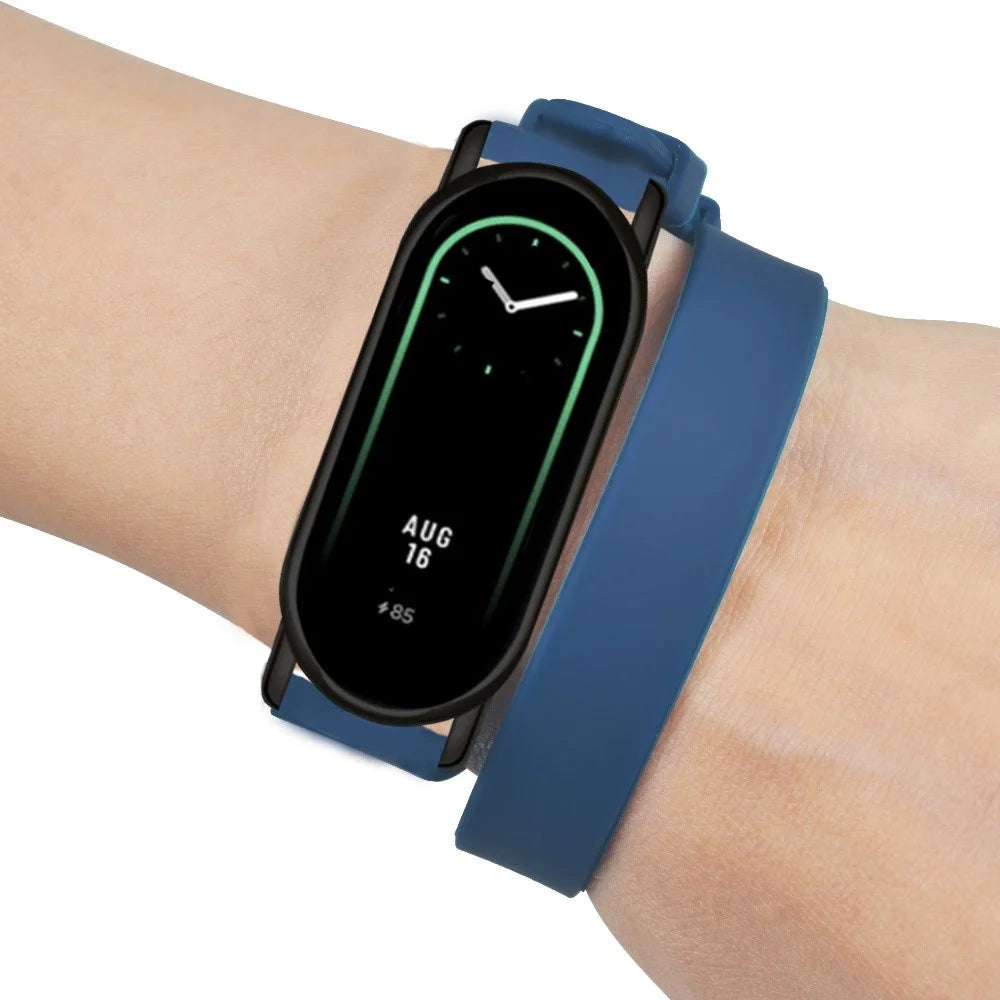 For Xiaomi Smart Band 9 NFC / 9 / 8 NFC / 8 / 8 NFC Watch Bands Silicone Strap with Metal Connector - Navy Blue - 3