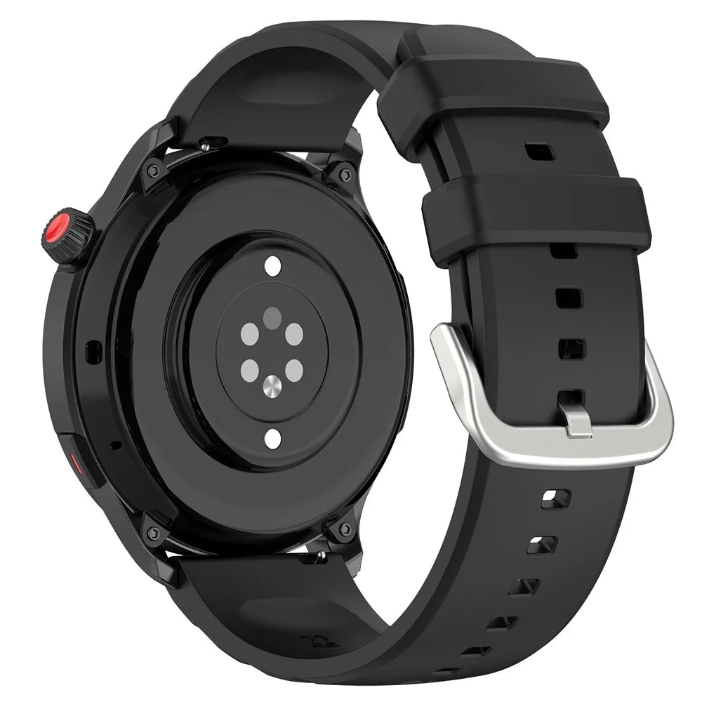 For Huami Amazftit GTR 4 Watch Strap 22mm Silicone Watch Bands Replacement - Black - 1