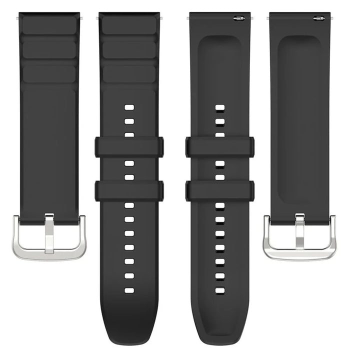 For Huami Amazftit GTR 4 Watch Strap 22mm Silicone Watch Bands Replacement - Black - 3