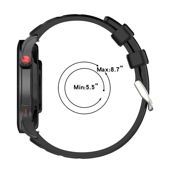 For Huami Amazftit GTR 4 Watch Strap 22mm Silicone Watch Bands Replacement - Black - 6