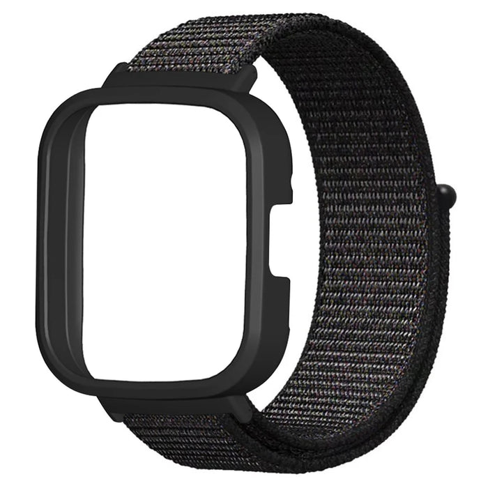 For Xiaomi Redmi Watch 3 Nylon Watch Band Adjustable Wrist Strap with Watch Case - Black - 2