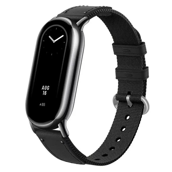 For Xiaomi Smart Band 9 NFC / 9 / 8 NFC / 8 Woven Canvas Smartwatch Strap Adjustable Watch Band - Black - 2