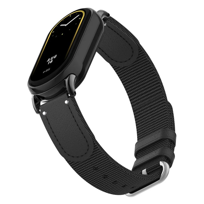 For Xiaomi Smart Band 9 NFC / 9 / 8 NFC / 8 Woven Canvas Smartwatch Strap Adjustable Watch Band - Black - 3