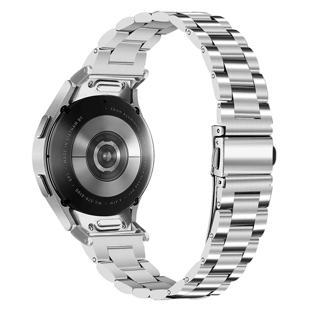 For Samsung Galaxy Watch6 40mm / 44mm / Watch6 Classic 43mm / 47mm Stainless Steel Watch Strap Seamless Watchband, Silver - 1