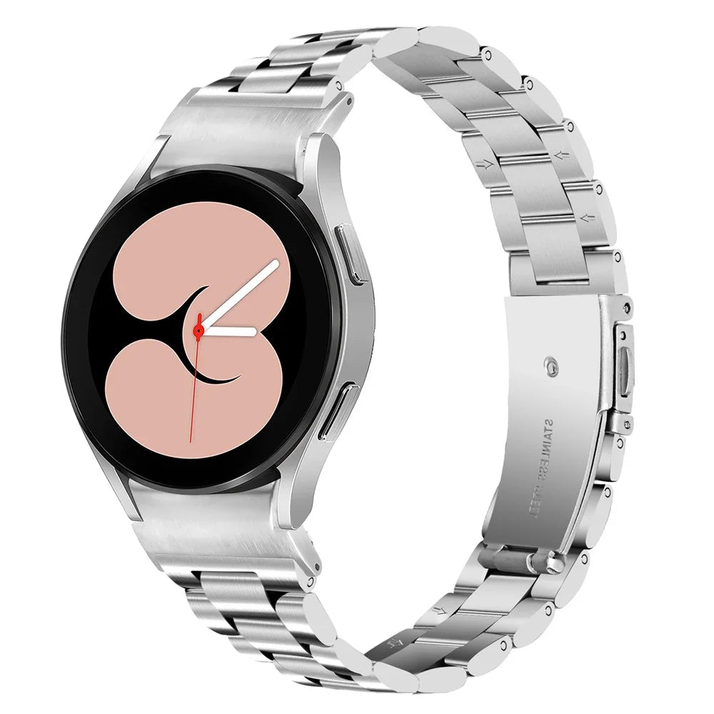 For Samsung Galaxy Watch6 40mm / 44mm / Watch6 Classic 43mm / 47mm Stainless Steel Watch Strap Seamless Watchband, Silver - 2
