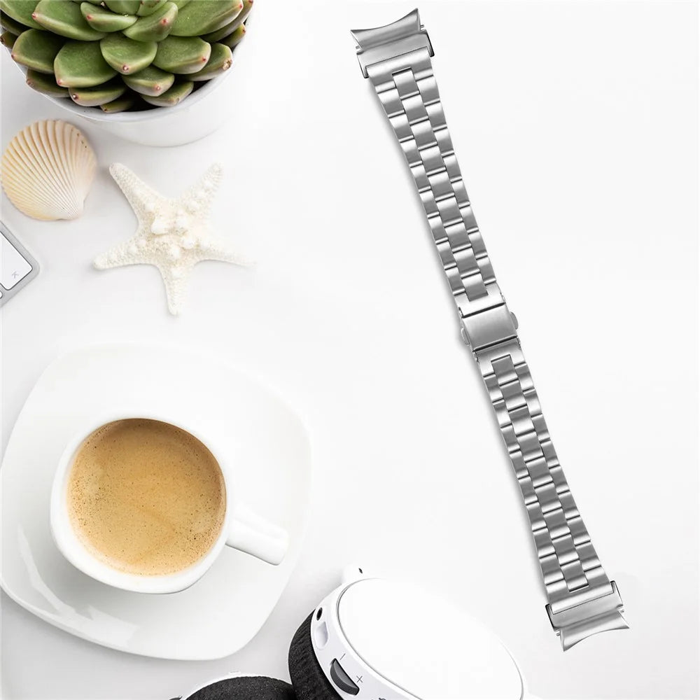For Samsung Galaxy Watch6 40mm / 44mm / Watch6 Classic 43mm / 47mm Stainless Steel Watch Strap Seamless Watchband, Silver - 3