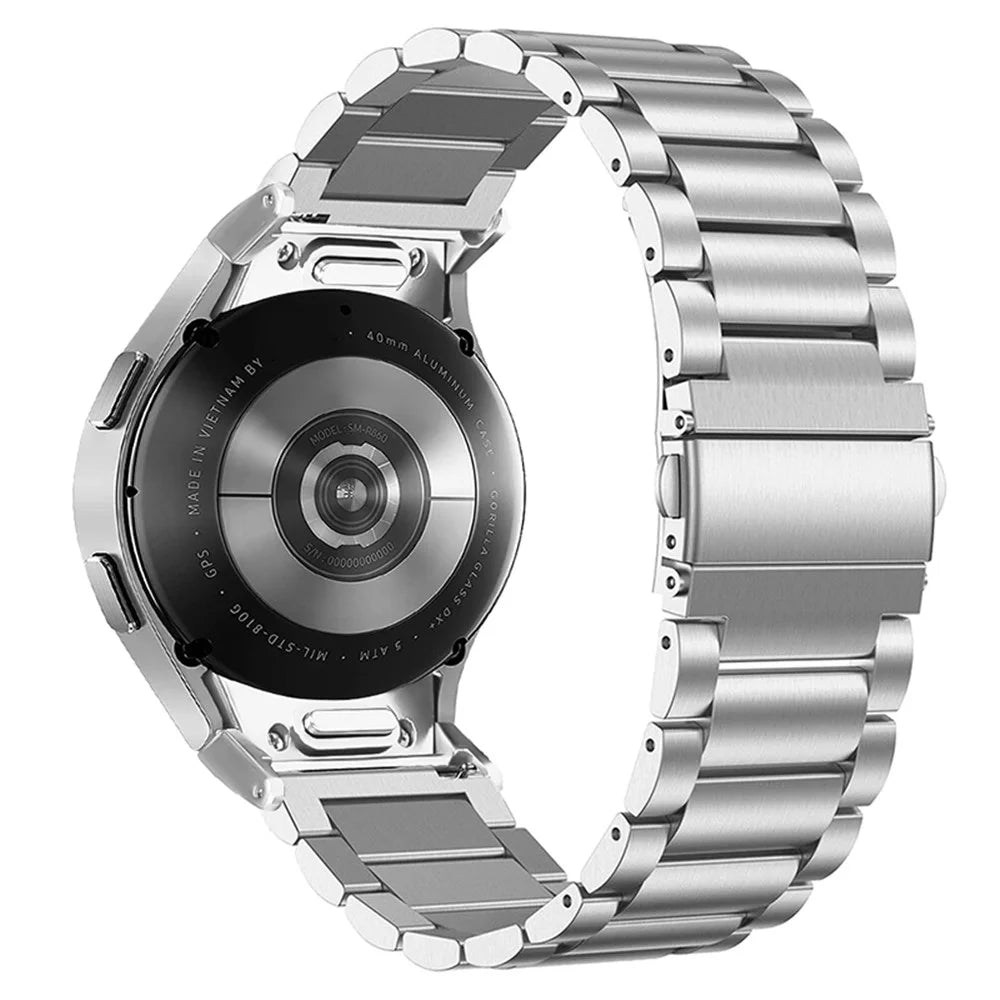 For Samsung Galaxy Watch6 40mm / 44mm / Watch6 Classic 43mm / 47mm Stainless Steel Watch Strap Quick Release Watch Band, Silver - 1