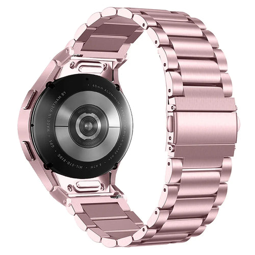For Samsung Galaxy Watch6 40mm 44mm / Watch6 Classic 43mm / 47mm Smartwatch Strap Stainless Steel Wrist Band - Rose Pink - 1