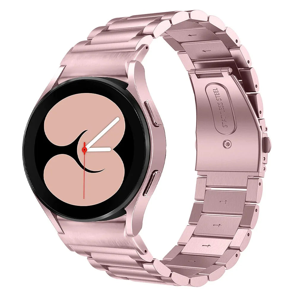 For Samsung Galaxy Watch6 40mm 44mm / Watch6 Classic 43mm / 47mm Smartwatch Strap Stainless Steel Wrist Band - Rose Pink - 2