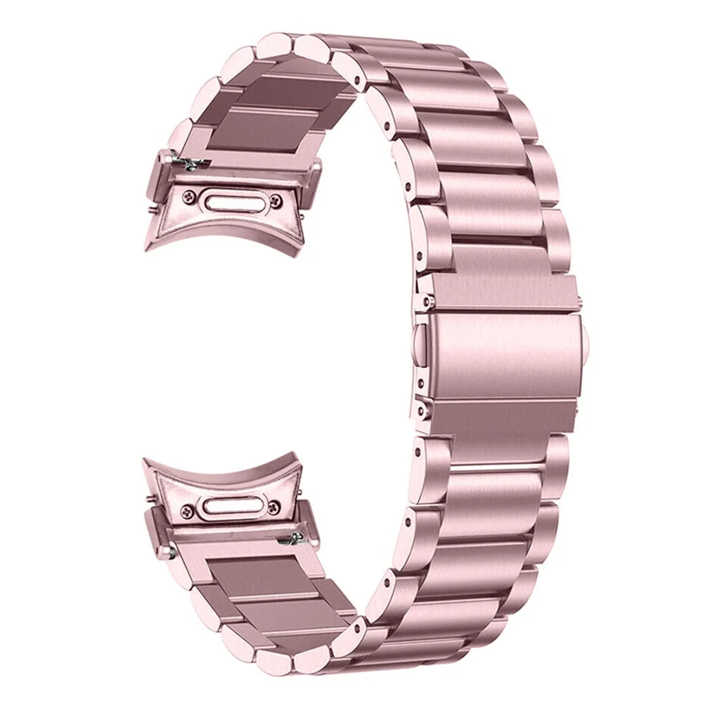 For Samsung Galaxy Watch6 40mm 44mm / Watch6 Classic 43mm / 47mm Smartwatch Strap Stainless Steel Wrist Band - Rose Pink - 3
